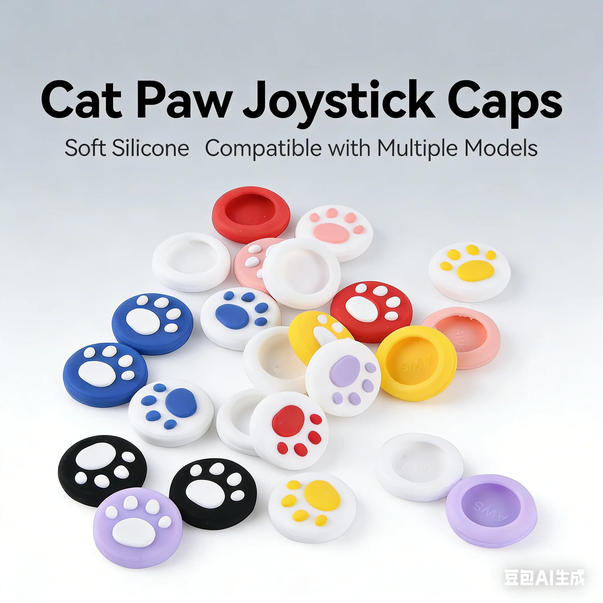 2 pezzi di copri joystick a forma di zampa di gatto per controller PS3 / PS4 / PS5 / Xbox One / Xbox 360, accessori per gamepad.