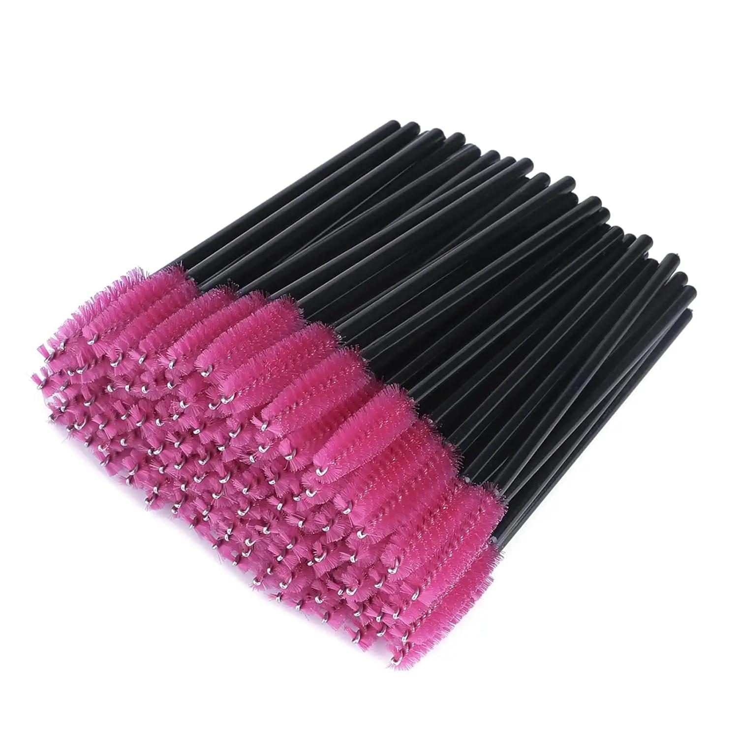 100 Pieces Disposable Pink for Mascara, Spoolie for Extension Eyebrow and Makeup Kit