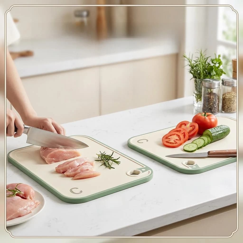 Tagliere Quadrato in Plastica Stile Moderno e Semplice, Anti-Muffa, Anti-Batterico, per Cucina, Frutta, Uso Domestico, in Paglia di Grano