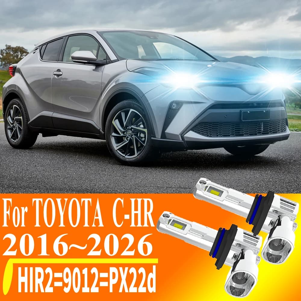 2 Pezzi HIR2 9012 PX22d Faro LED ad Alta Potenza Canbus, Lampadina Auto Bianca, Luce Fendinebbia per Moto 12V per Toyota CHR 2016~2026