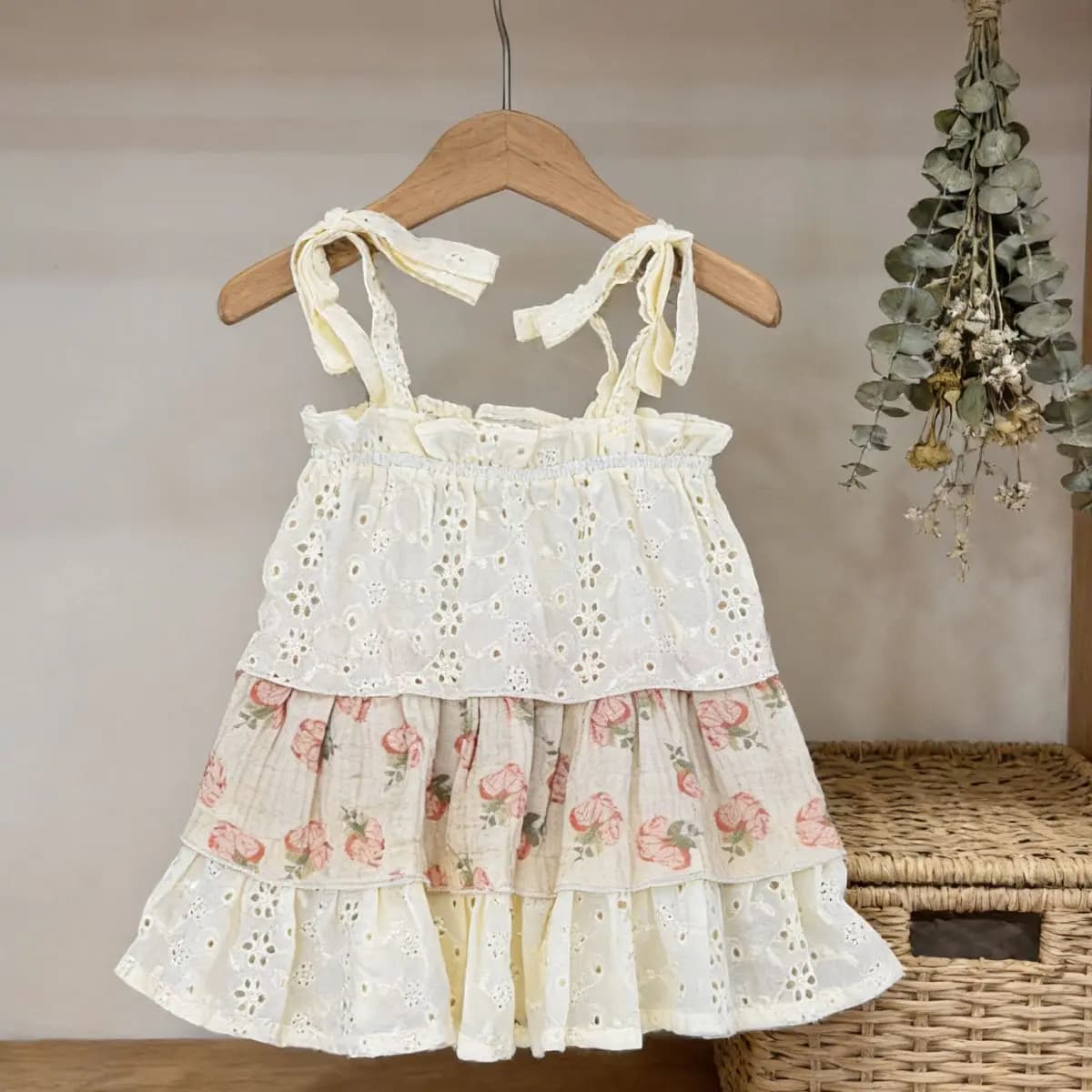 Abito Estivo 2026 Nuovo per Bambine, Vestito Floreale Senza Maniche in Cotone per Bambina, Abito a Bretelle Floreale per Neonata, Vestito a Gilet Floreale per Bambini, Abbigliamento per Bambini
