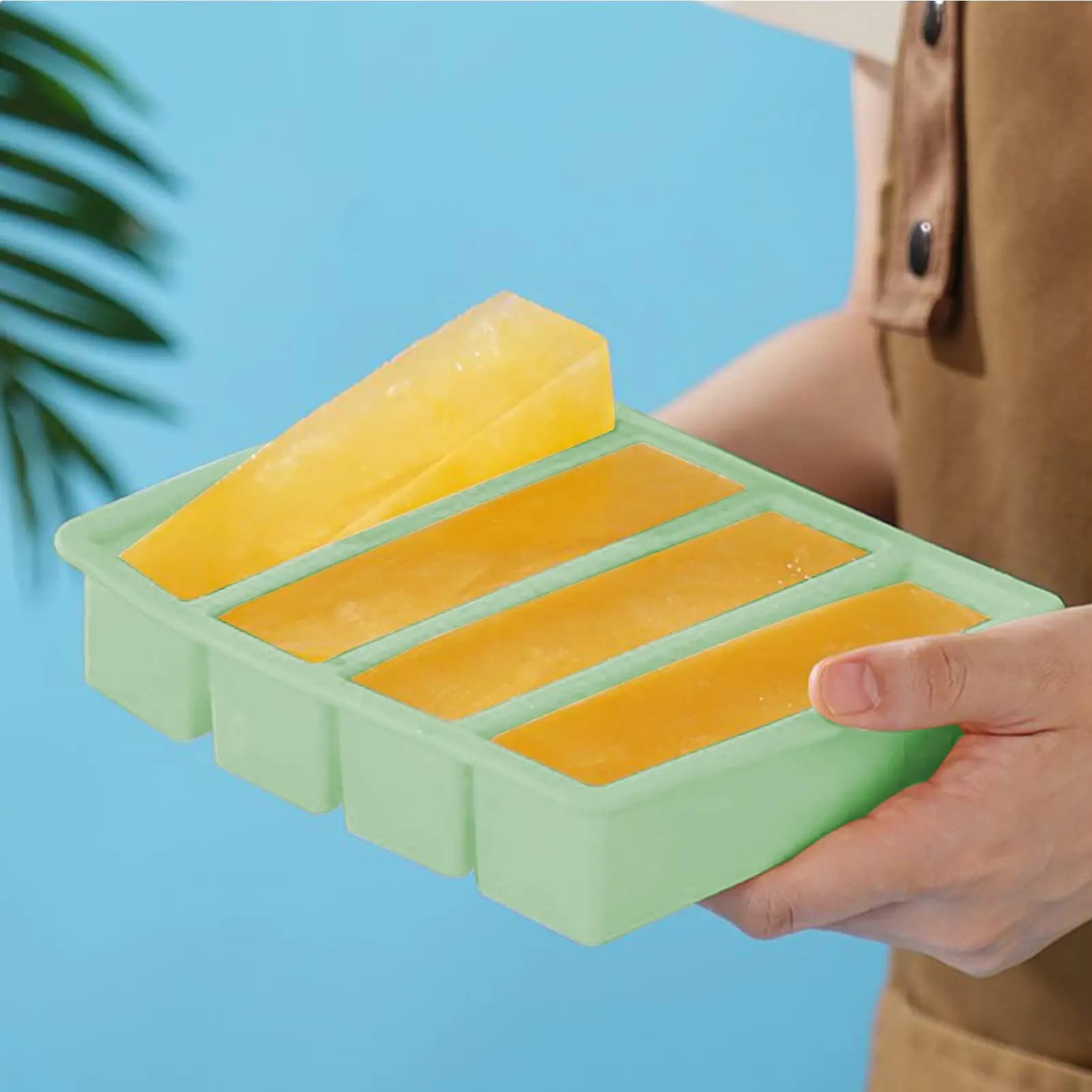 Stampi per Cubetti di Ghiaccio a Forma di Striscia, Vassoi in Silicone per Cubetti di Ghiaccio Quadrati, Stampi per Cubetti di Ghiaccio Facili da Rilasciare, Contenitore Refrigerato per Alimenti