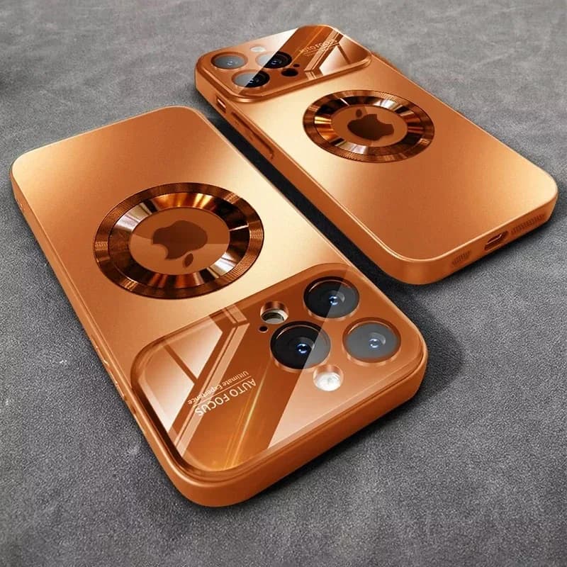 Custodia Magnetica AG con Lente Opaca e Protezione in Vetro per iPhone 17 16 15 14 Pro Max 15 14 Plus 17 Air, Cover per Ricarica Wireless Magsafe