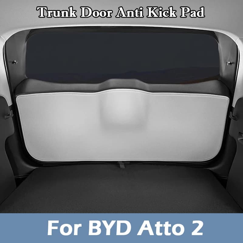 For BYD Atto 2 2024 2025 Car Trunk Door Anti Kick Pad Interior Leather Tailgate Anti-Scratch Mat Protective Sticker Cargo Liner