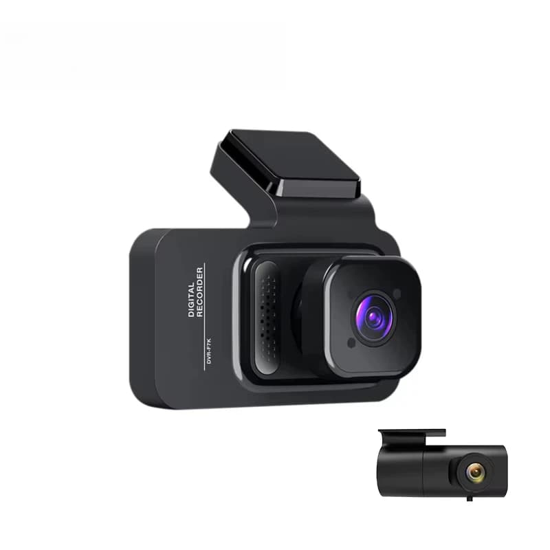 Dash cam anteriore e posteriore 4K DVR con schermo LCD da 3 pollici, doppia lente, scatola nera 4K F1.8 con monitoraggio parcheggio e 64GB di memoria.