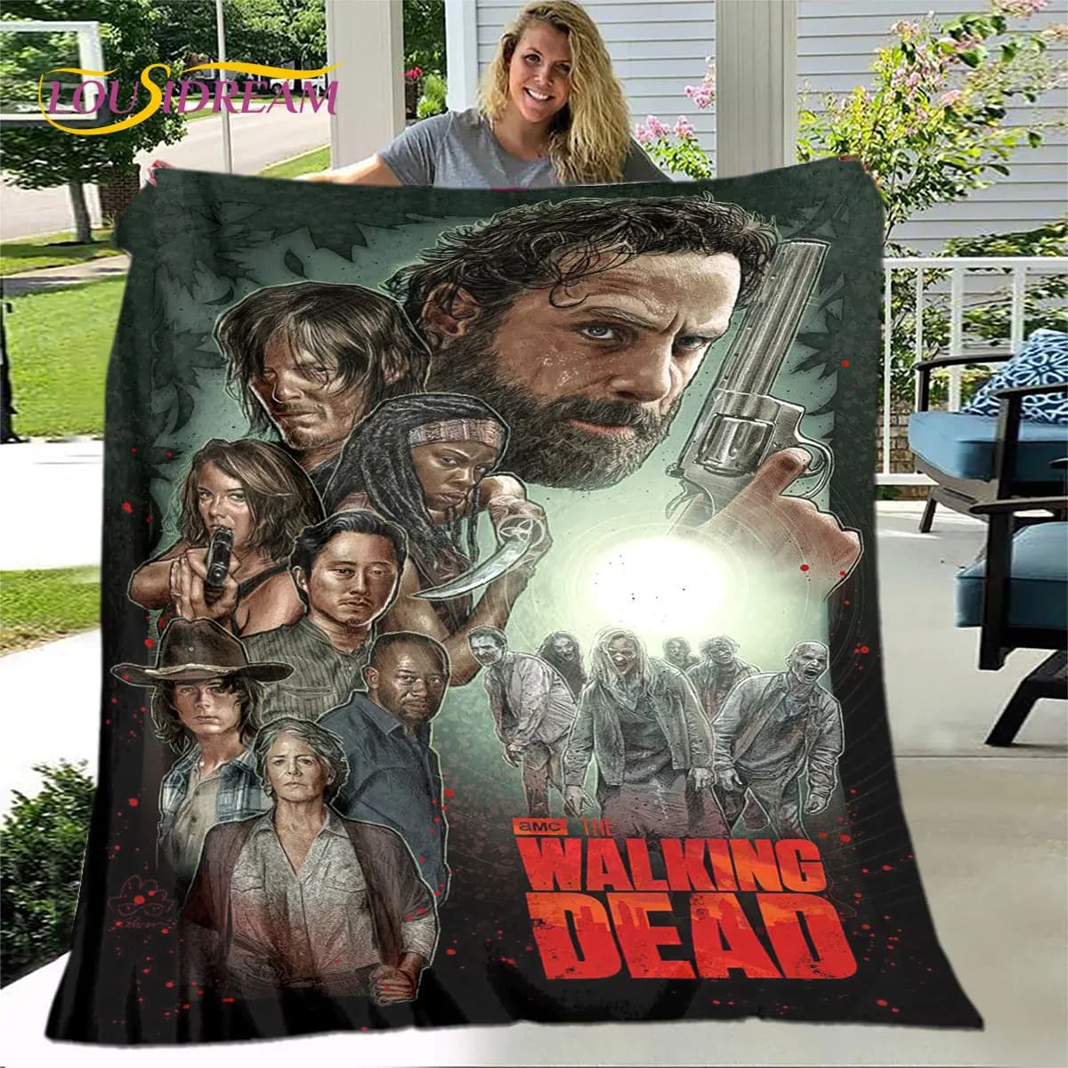 The Walking Dead Horror Morbida coperta di peluche, coperta di flanella per soggiorno, camera da letto, divano letto, copertura da picnic, Bettdecke