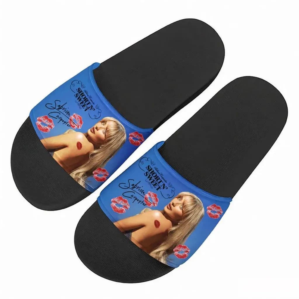 Sabrina Carpenter American Singer Slippers Scarpe da casa per uomo, donna, adolescenti, sandali da spiaggia e piscina, pantofole estive personalizzate
