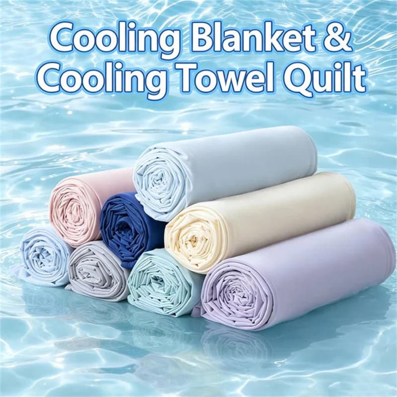 1PC Summer Ice Silk Cooling Blanket Lightweight Breathable Shawl Multi-functional Cooling Bed Blanket for Home Hotel