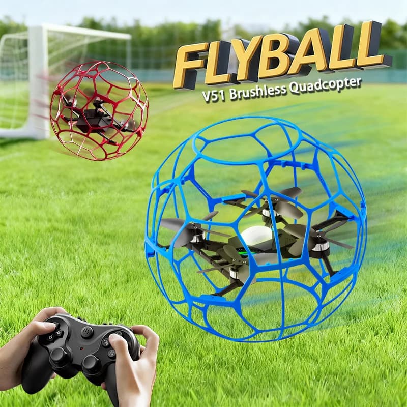 V51 Nuovo 2.4G RC Racing Football Drone 3D Protezione Completa Pressione Altitudine Brushless Telecomando Quadcopter Giocattolo Per Il Capretto Adulto