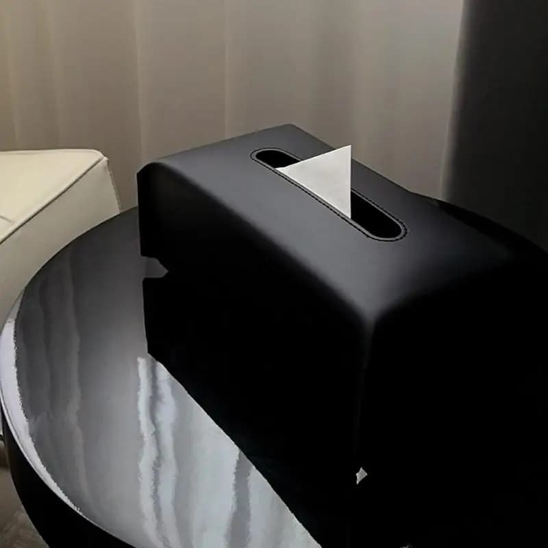 Elegante Portafazzoletti in Pelle di Lusso, Contenitore per Fazzoletti Moderno per Casa, Ufficio, Auto, Comodino