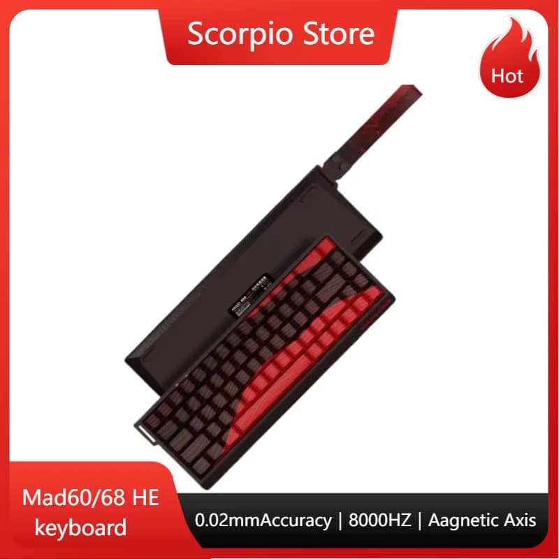 MADLIONS MAD 60/68HE Gaming Interruttore magnetico Tastiera Chiave cablata Web Drive Personalizzato 8K 61/68 Ritorno RT Rapporto regolabile Hot Swap