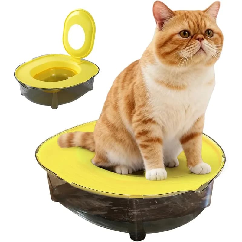 Set Lettiera per Gatti — Design Smontabile, Anti-Schizzi e Anti-Odore — Toilette e Vassoio Compatto per Gatti