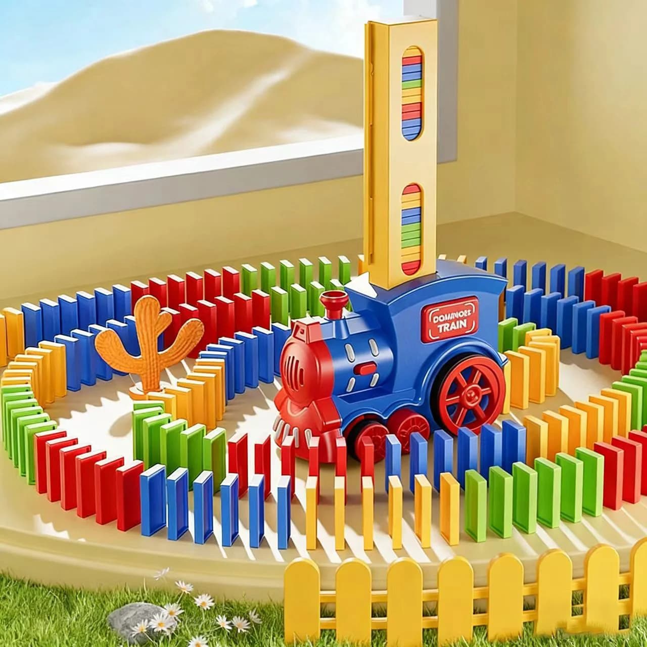 Auto Elettrica, Blocchi da Costruzione, Trenino Automatico con Emissione di Carte, Giocattoli Educativi per Bambini, Regali per Ragazzi e Ragazze