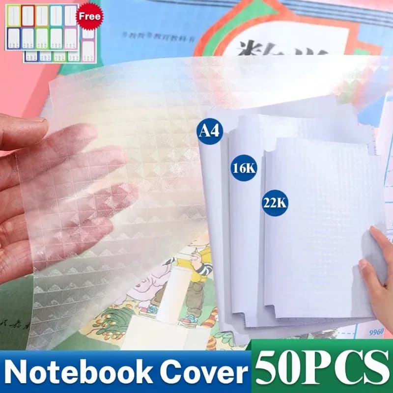 10-50PCS A4 Notebook Cover autoadesiva Copertina del libro Wrap Impermeabile Planner Custodia per libri per studenti Pellicole da imballaggio Protezione