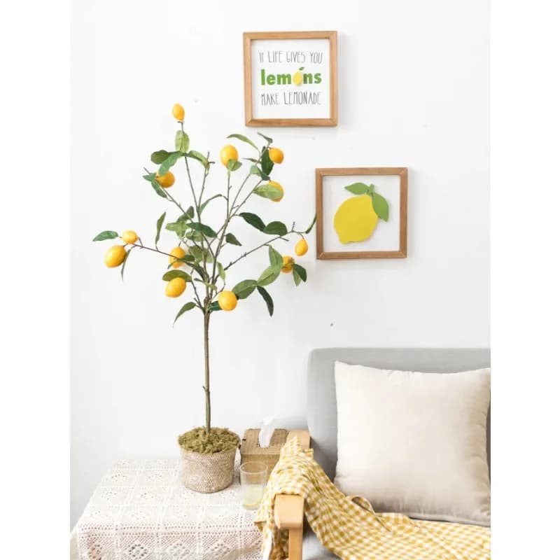 Albero di Limone Artificiale Primavera 2026, Albero Simulato con Frutti, Piante Finte, Rami di Limone per Giardino, Balcone, Casa, Ufficio, Decorazione in Vaso