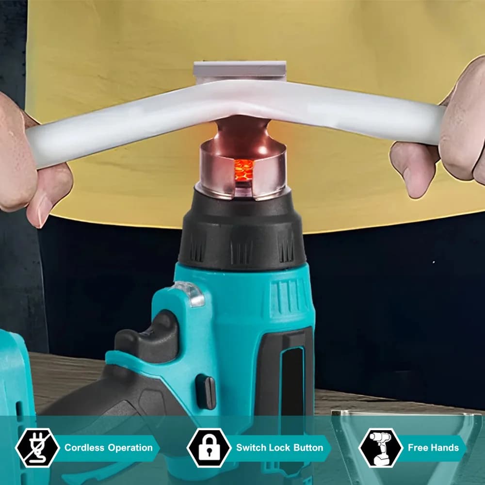Per Makita 18V Batteria CordlessPistola riscaldante wireless portatile Max 500 ℃ Pistola termica 4 ugelli per tubi termoretraibili artigianali, involucro in vinile