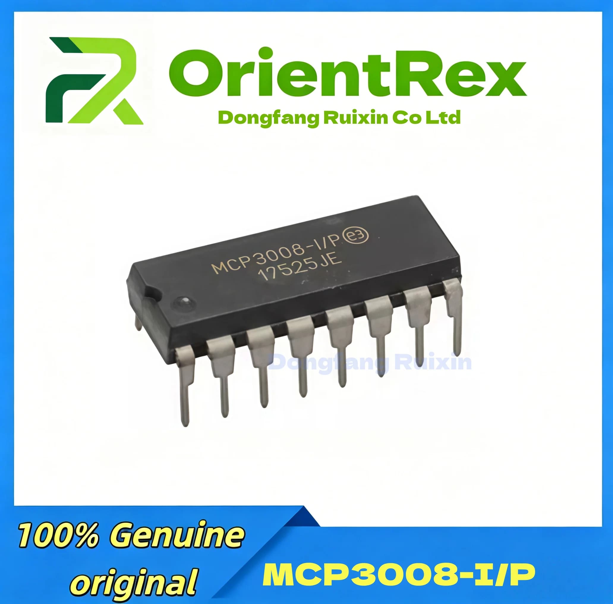 1pcs 100% New and Original MCP3008-I/P MCP3008-I/P Mcp3008 8-Channel 10-Bit ADC with SPI Interface for Raspberry Pi