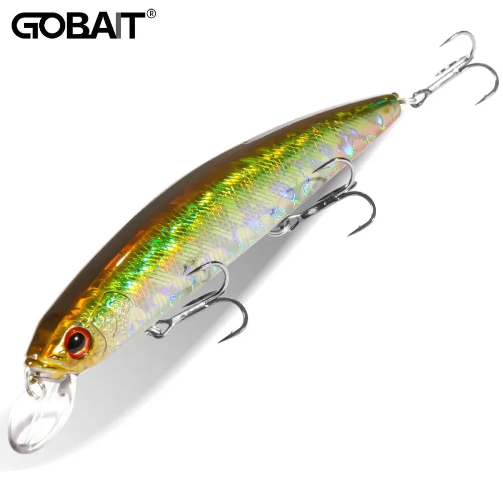 GOBAIT Galleggiante Minnow 14 centimetri 24g Top Acqua Richiamo di Pesca Sistema di Peso HardBait Sospeso Wobbler 3 Ami Alti Jerk Bait 0-1.5m