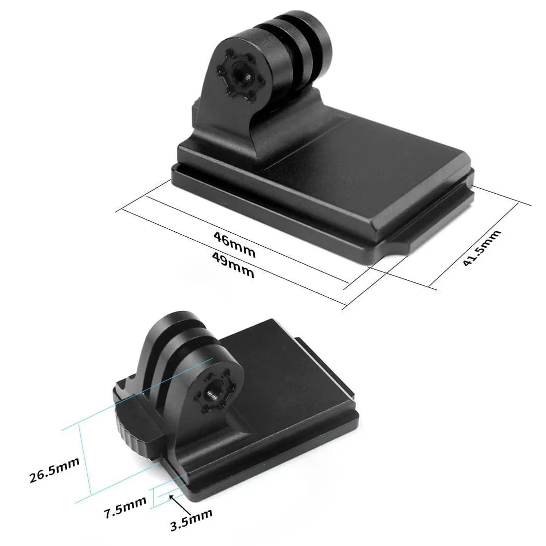 Basic support for bicycle helmet for GoPro for Insta360 for DJI OSMO360 / Pocket3 Support for support NVG Adapter for aluminum bike