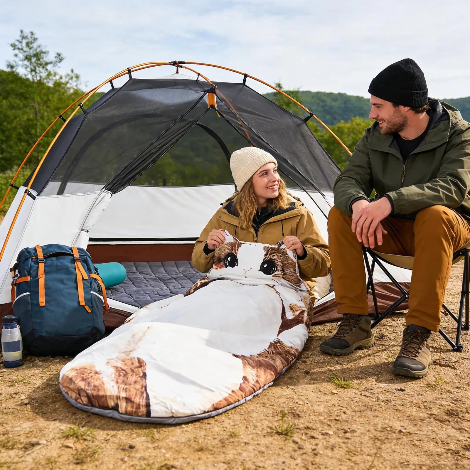 Camping sleeping bags 175x80cm, soft, warm, fun, washable, winter sleeping bags, camping accessories for outdoor excursions, survival and travel
