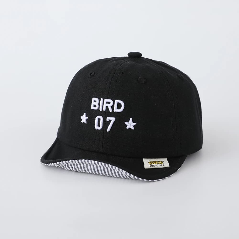 Simple embroidery digital 07 star soft brim baseball cap for children, casual outdoor, versatile sun protection hat