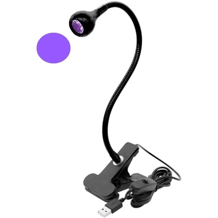 Lampada UV per Unghie a Polimerizzazione Rapida per Smalto Gel 395nm - 10 Pollici 8MM con Braccio Flessibile e Morsetto, Luce UV Portatile USB 5V per Unghie e Resina