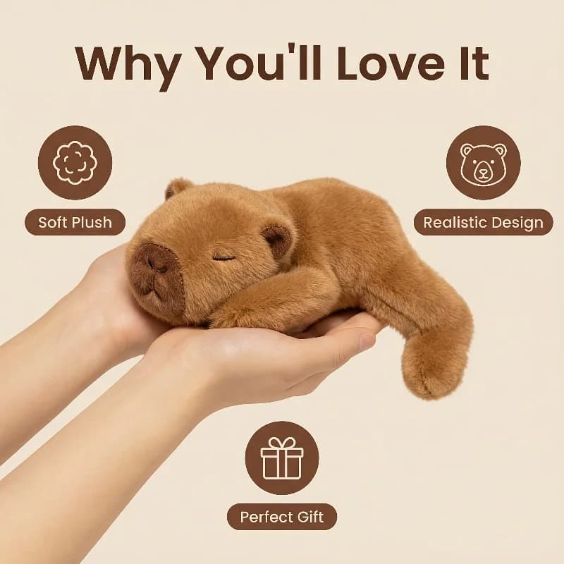 Peluche della Serie Papa Palm Treasure, Peluche Capibara, Regalo per Bambini, Regalo di Compleanno, Regalo per le Feste, Personaggi in Peluche, Bambola di Peluche
