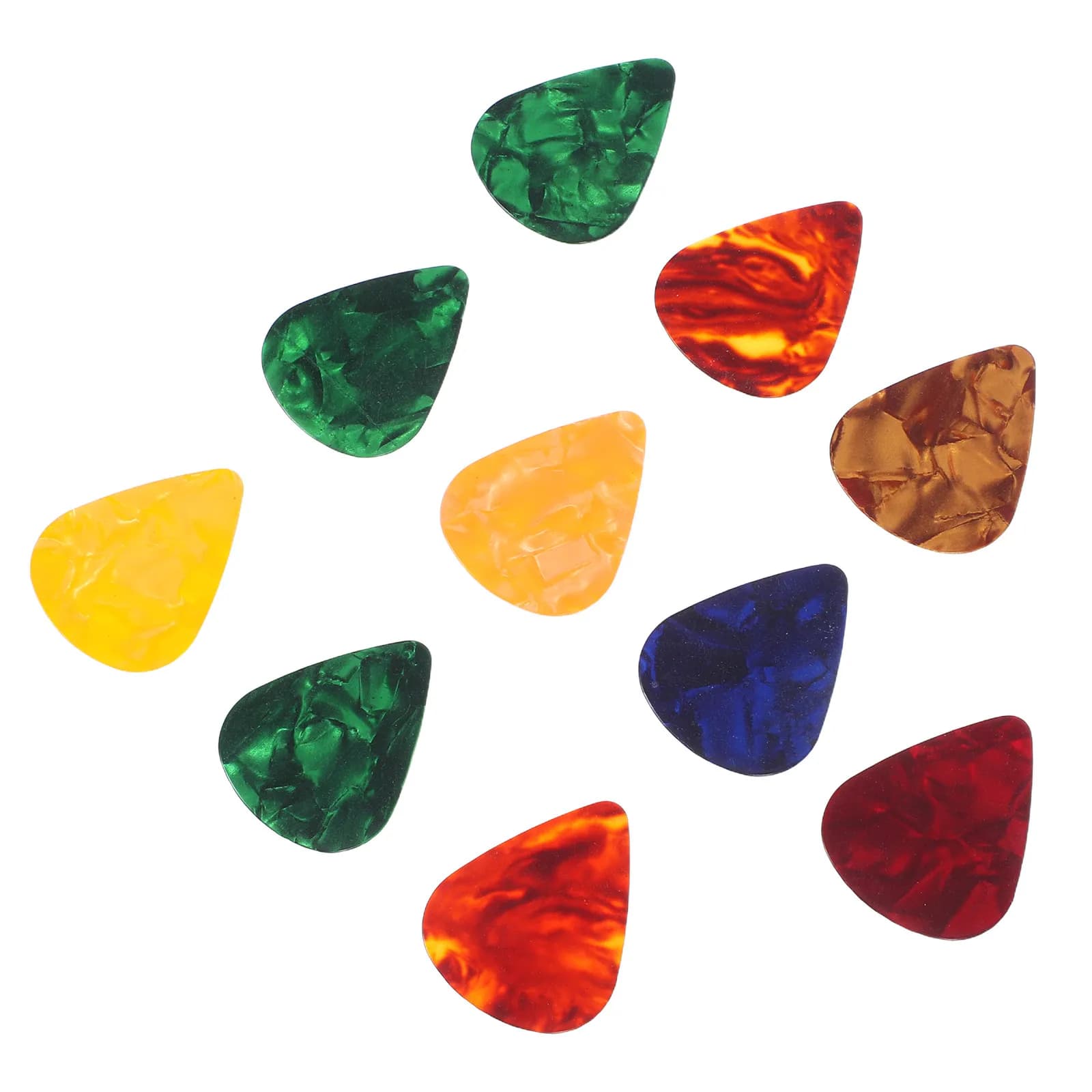 Set di 10 Plettri per Chitarra in Celluloide, Leggeri e Resistenti, per Chitarra, Basso, Ukulele, Mandolino, Banjo, Idea Regalo