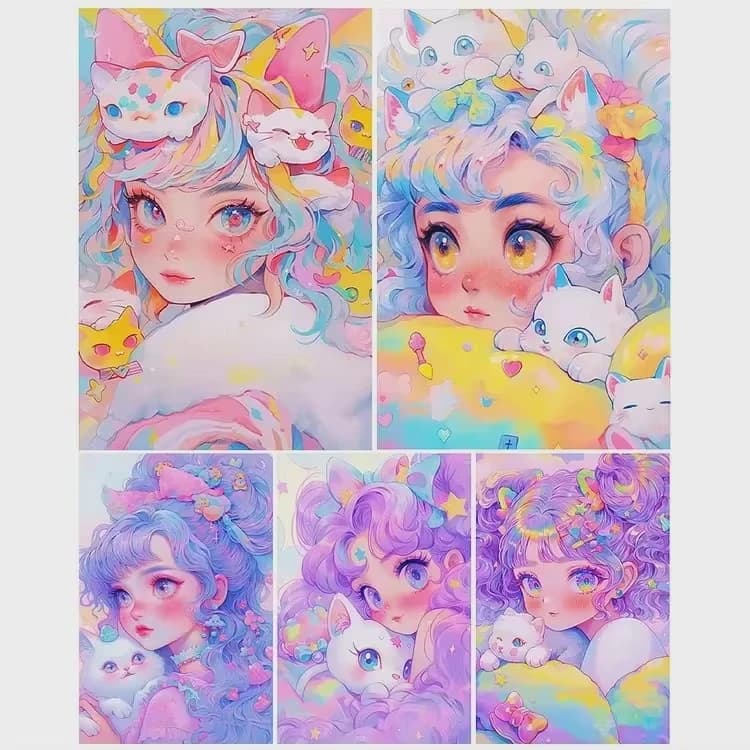 5D DIY Diamond Painting Kit Cute Cartoon Character Paint Art Full Drill Rhinestone Mosaic Wall Decor Craft Kit Home Gift
