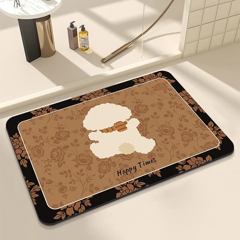 Tappetino in fango diatomea alieno simpatico cartone animato, tappetino assorbente antiscivolo ad asciugatura rapida per porta del bagno e del WC, tappetino per porta d'ingresso