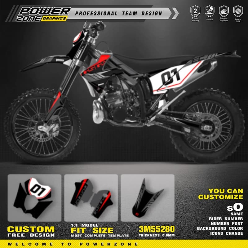 PowerZone Custom Team Graphics Backgrounds Decals Stickers Kit For GASGAS Gas Gas 2010 2011 EC MC 200 250 300 350 013