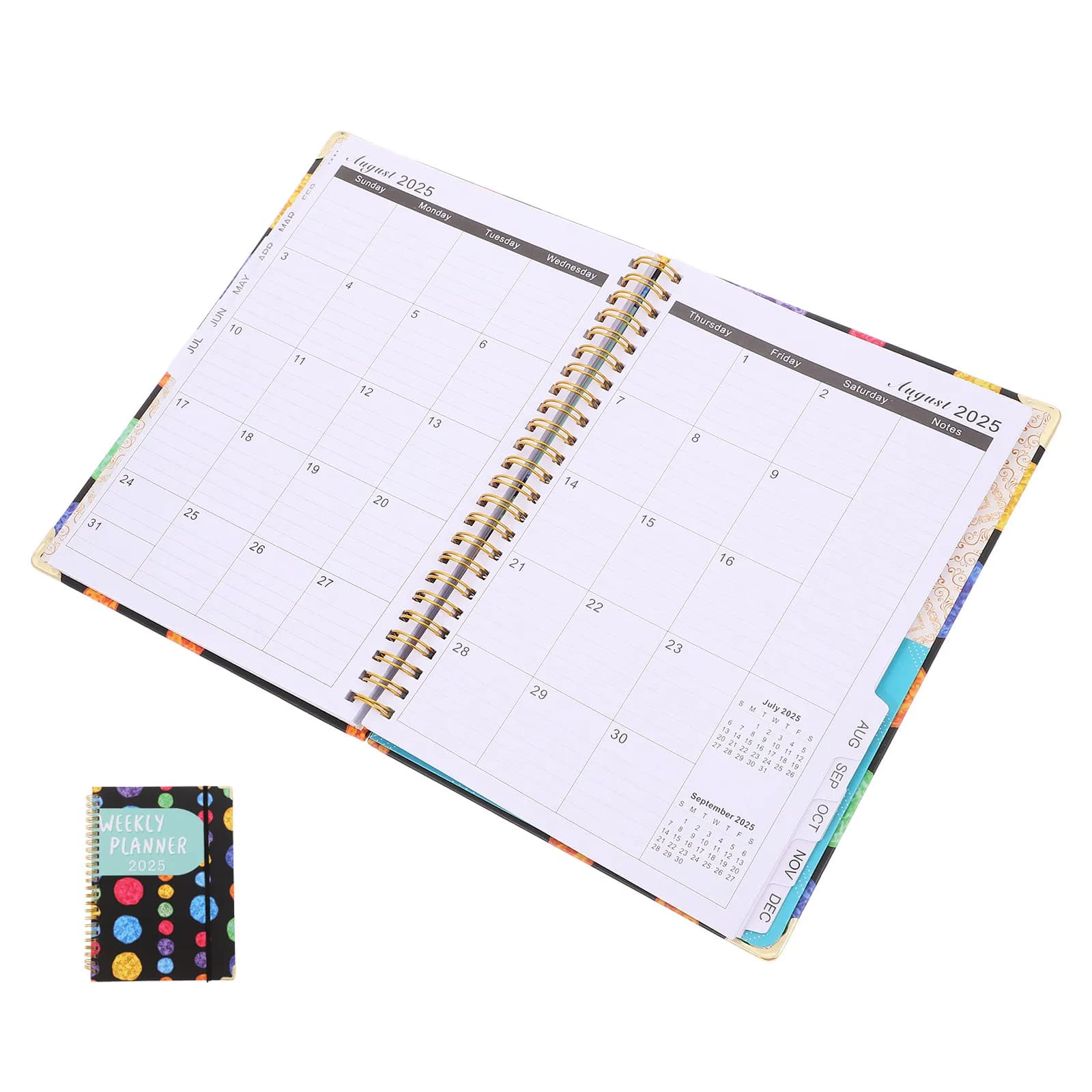 2025 A5 Spiral Notebook Planner January to to Do Lists Academic Calendar Year Organizer for Teacher Student Work