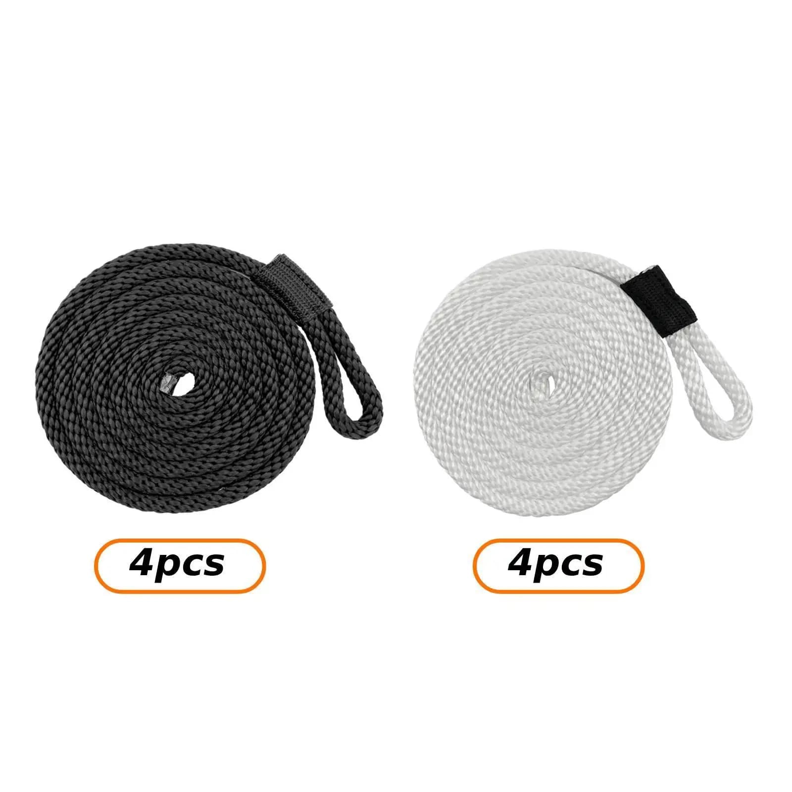 4 Pieces Docklines Mooring Rope Rafting Heavy Duty 2M Braided High Performance Marine Berthing Rope Boat Cord Boat Dock Line
