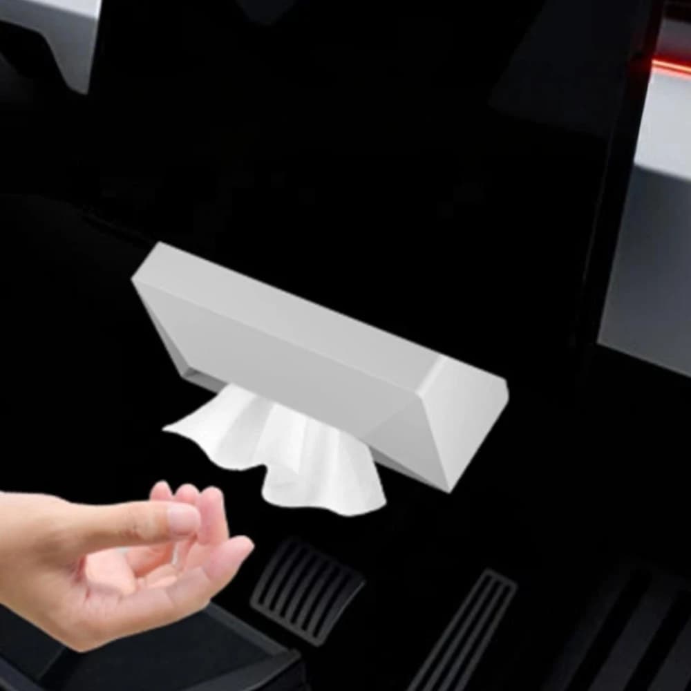 Scatola per fazzoletti per auto in silicone per Tesla Model Y 3 XS Sedile posteriore Appeso Scatola porta fazzoletti con cinghia fissa Accessori interni auto