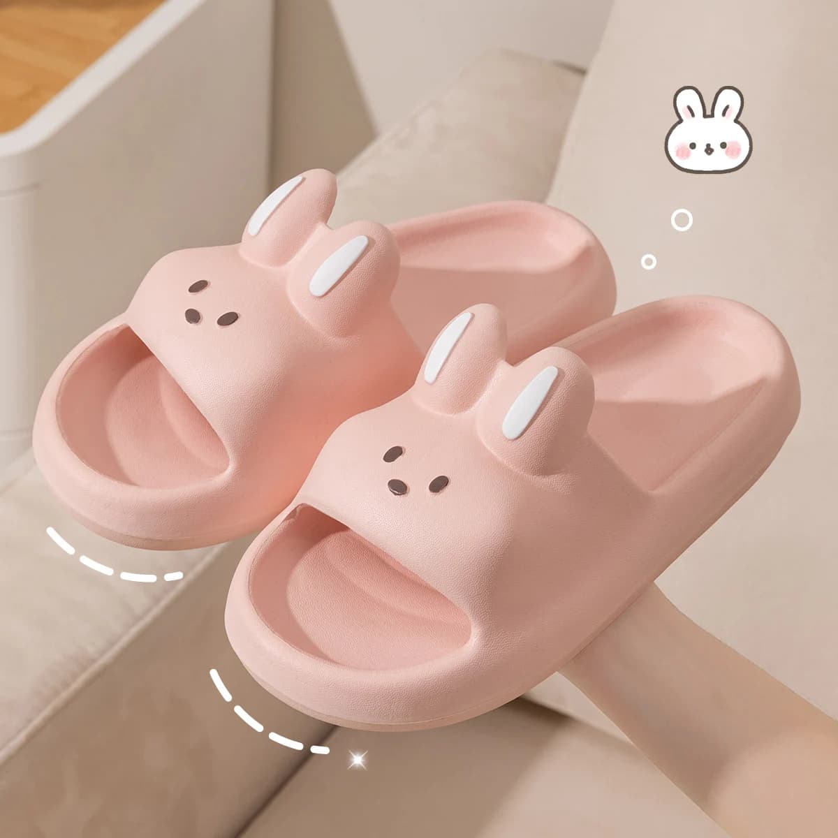 Pantofole unisex con coniglio carino Pantofole da interno antiscivolo e comode pantofole morbide per la casa