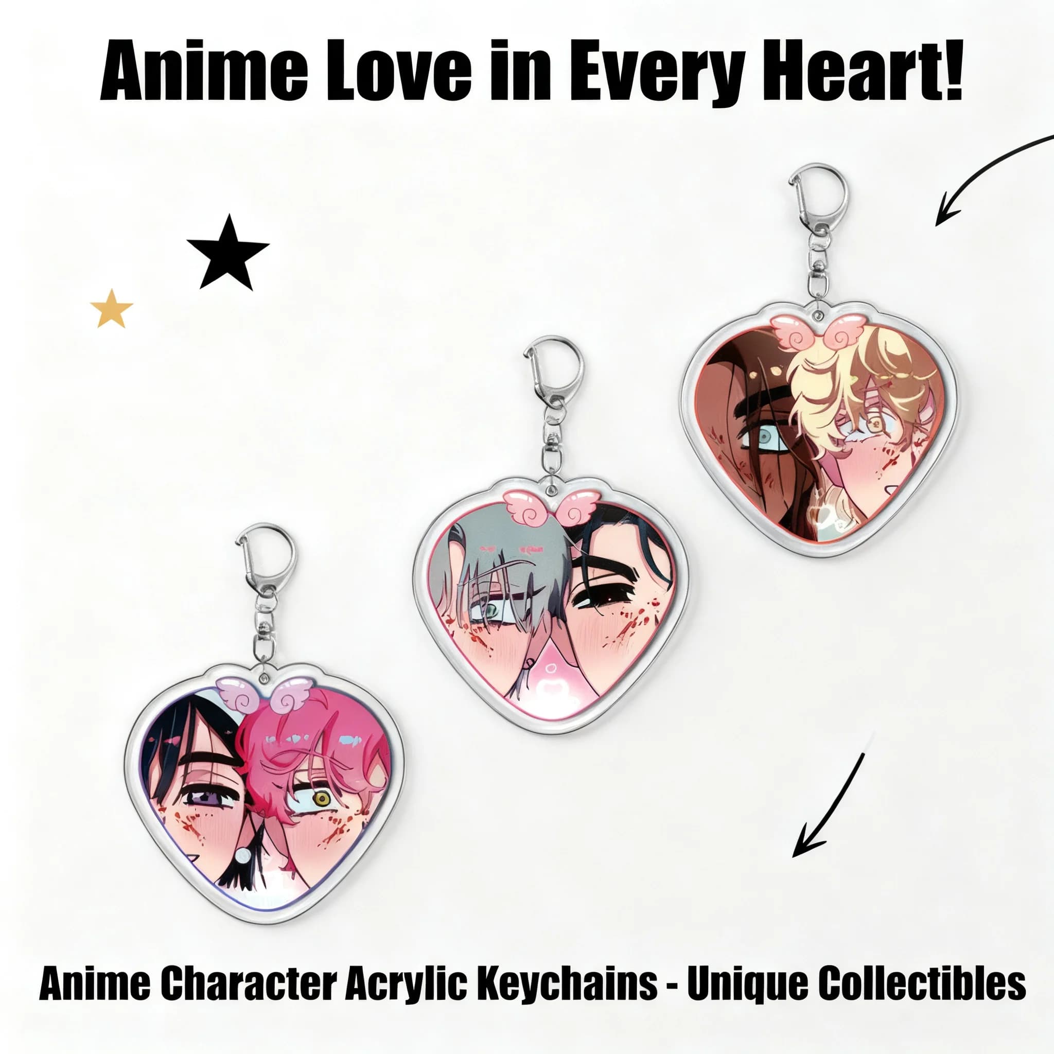 Keyring Souls His Mizi, Charm for Backpack, Keyring in Acrylic Bifacial, Keyring in Acrylic Irregular, Merchandise Anime