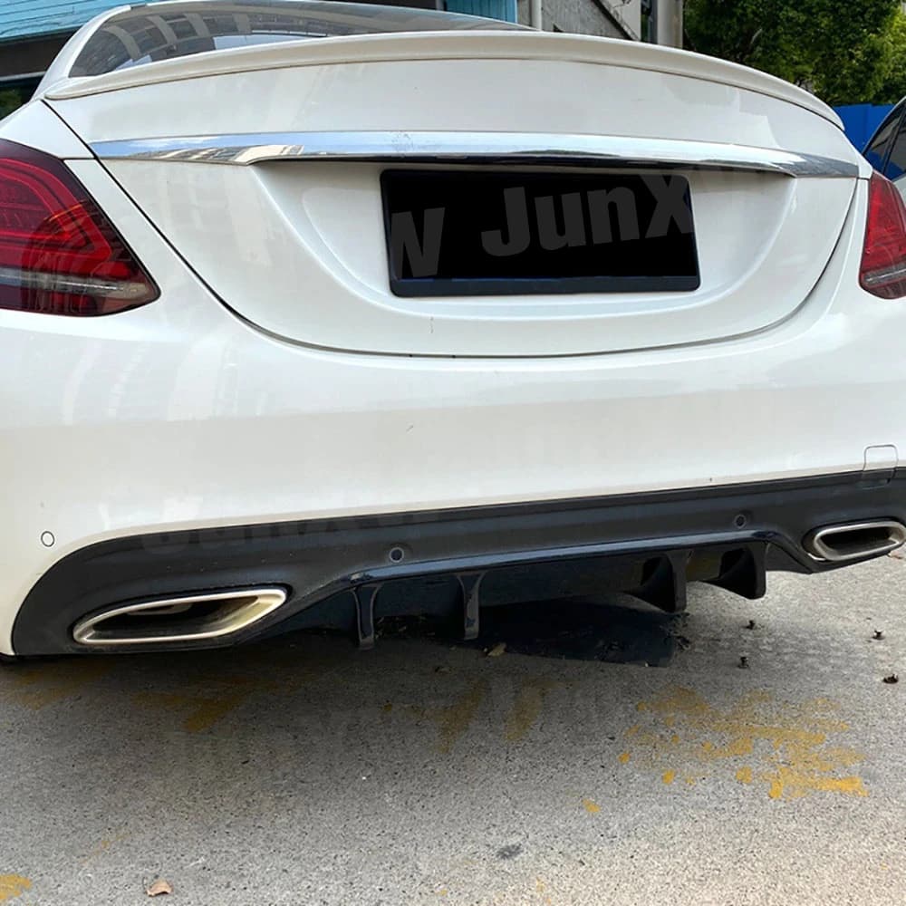 ABS Car Rear Bumper Lip Diffuser Body Kits for Benz C Class W205 C200 C260 AMG Line Sport 2019-2021 Rear Diffuser Car Styling