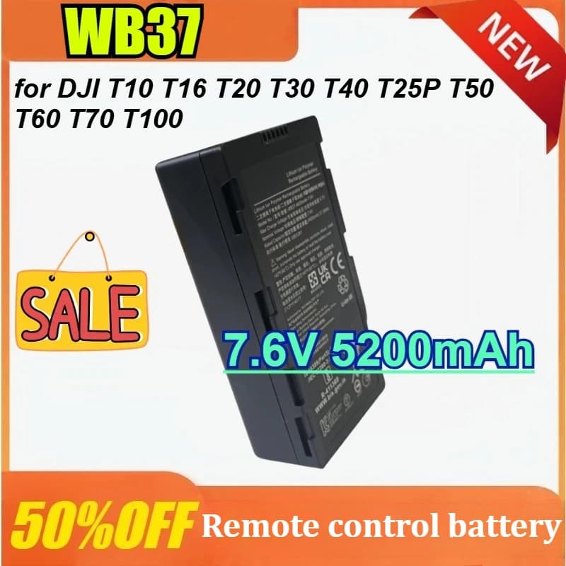 WB37 7.6V 5200mAh DJI T10 T16 T20 T30 T40 T25P T50 T60 T70 T100 Remote Control Battery Drone Controller