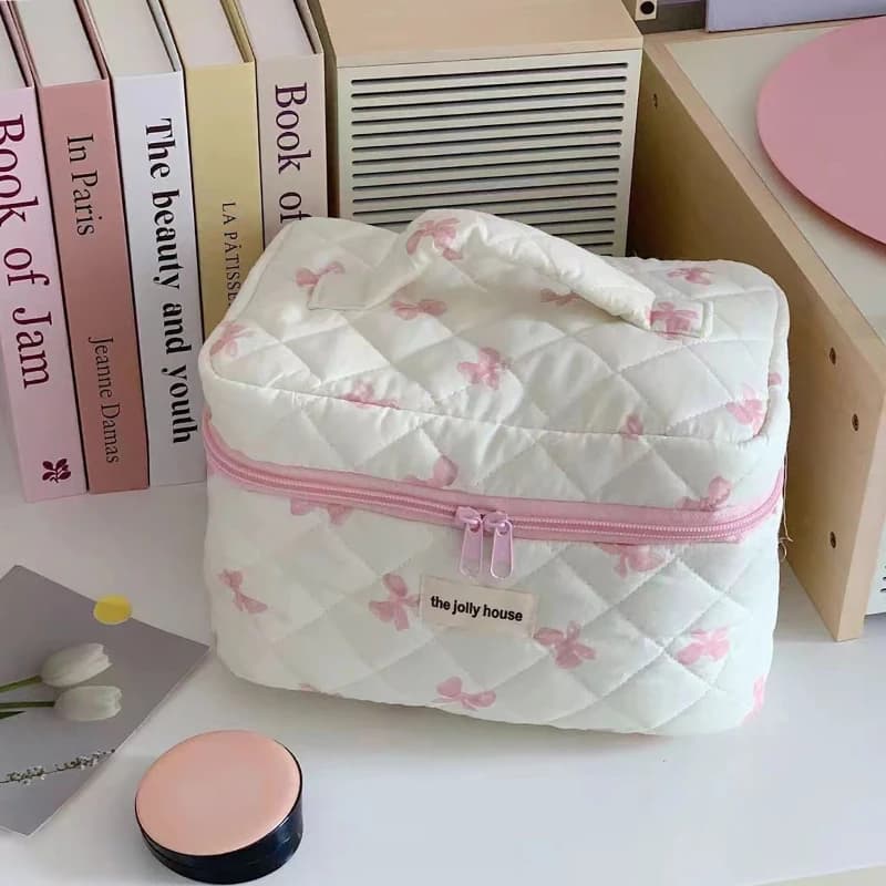 Large Capacity Women's Handbag with Sweet Flake Soft and Portable Women's Cosmetic Bags Fashionable Women's Cosmetic Bag