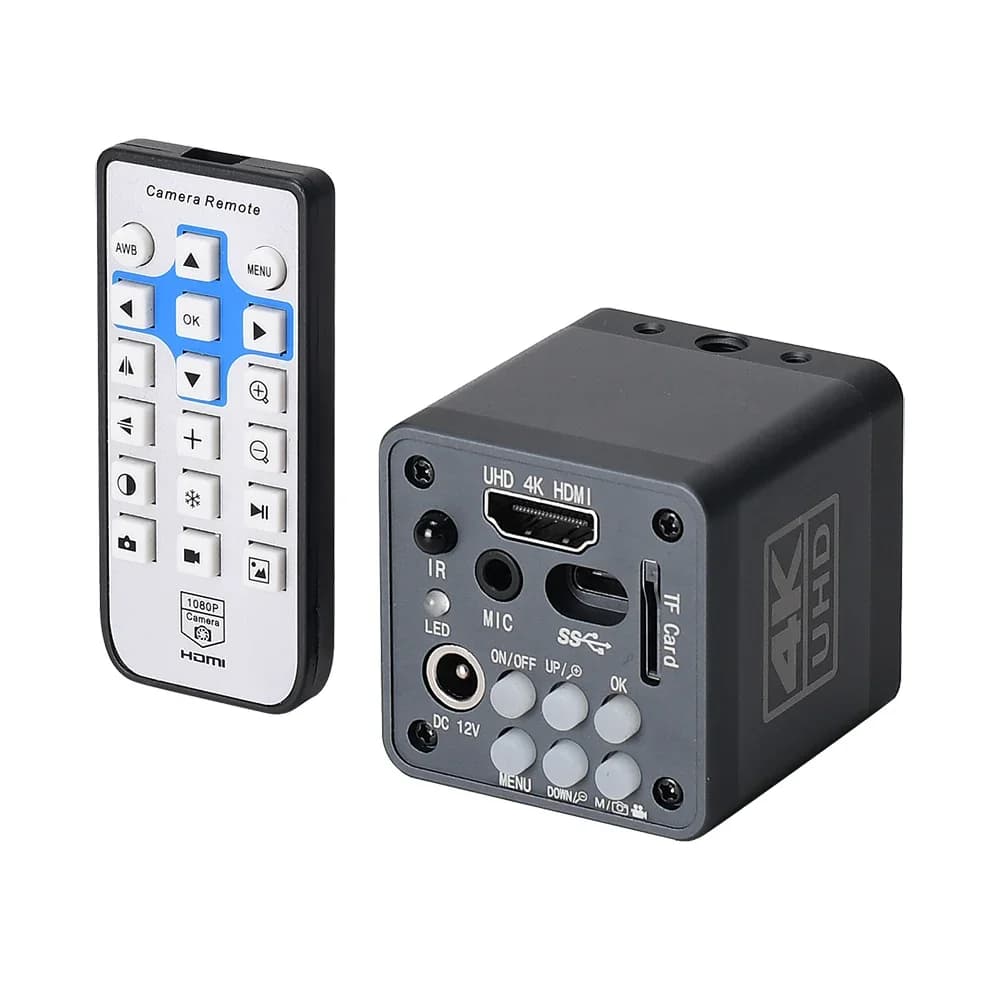 Telecamera Microscopio Digitale HAYEAR 4K USB HDMI per Acquisizione Immagini Industriali e di Laboratorio, Registratore Video (Opzioni Grigio, Blu, Argento)