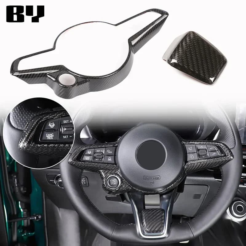 Per Alfa Romeo Giulia/Stelvio/ Tonale 2020-2023 Reale In Fibra di Carbonio Volante Telaio di Copertura Trim Decorare accessori auto