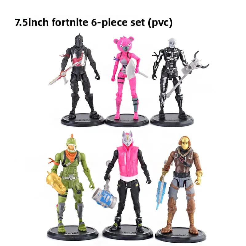 Set di 6 Figurine Fortnite, Modellini Giocattolo, Accessori per Gaming, Decorazione da Scrivania, Collezione di Personaggi, Idea Regalo