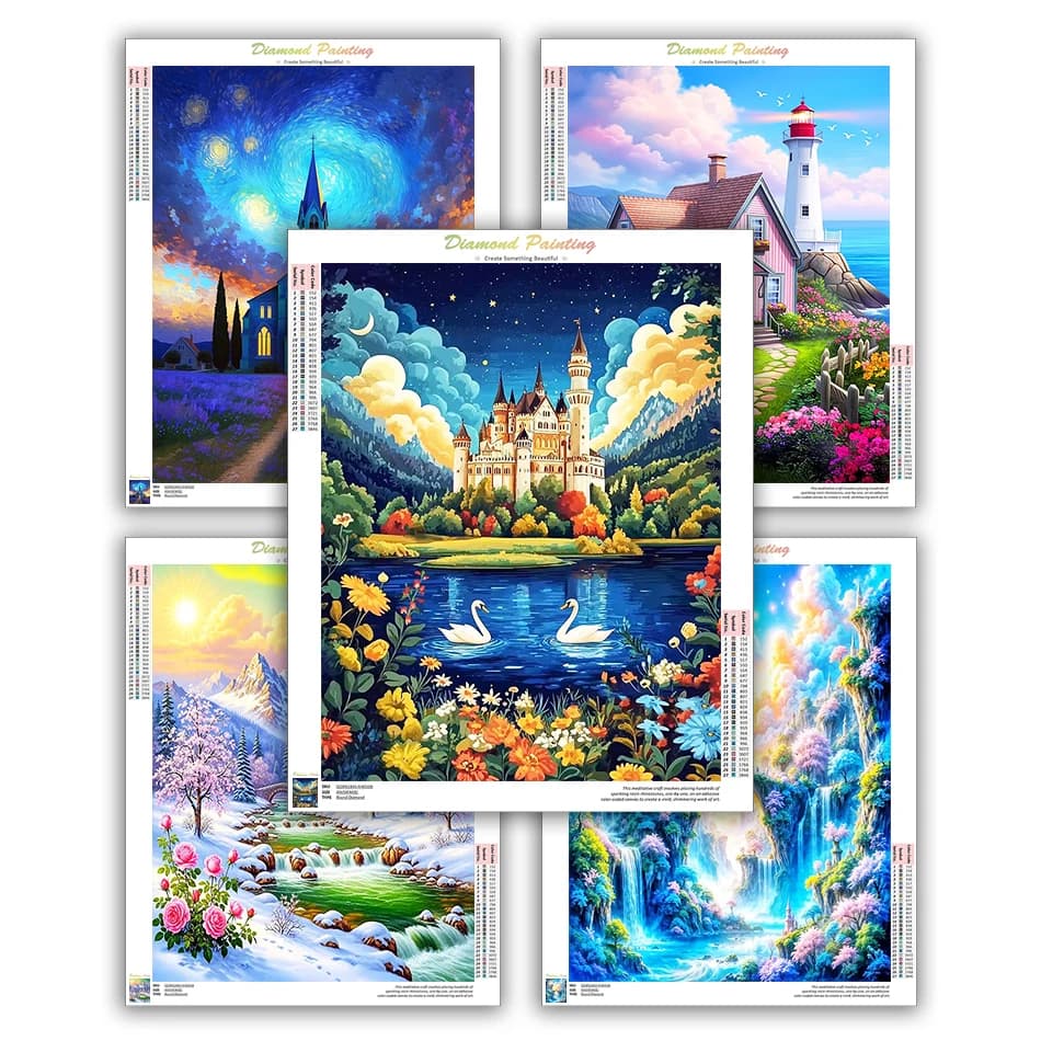 CHENISTORY Diamond Painting Kits Diamond Embroidery Unframe New Diamond Painting Kits Landscape Create Wall Art Diamond Mosaic
