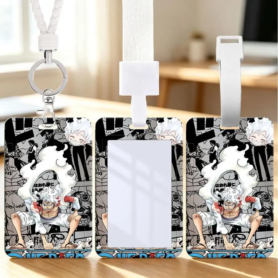 Cool Luffy 1pc Multi functional Student Bus ID Card Nurse Badge Card Protective Cover Lanyard cable tie Luggage tag card holder