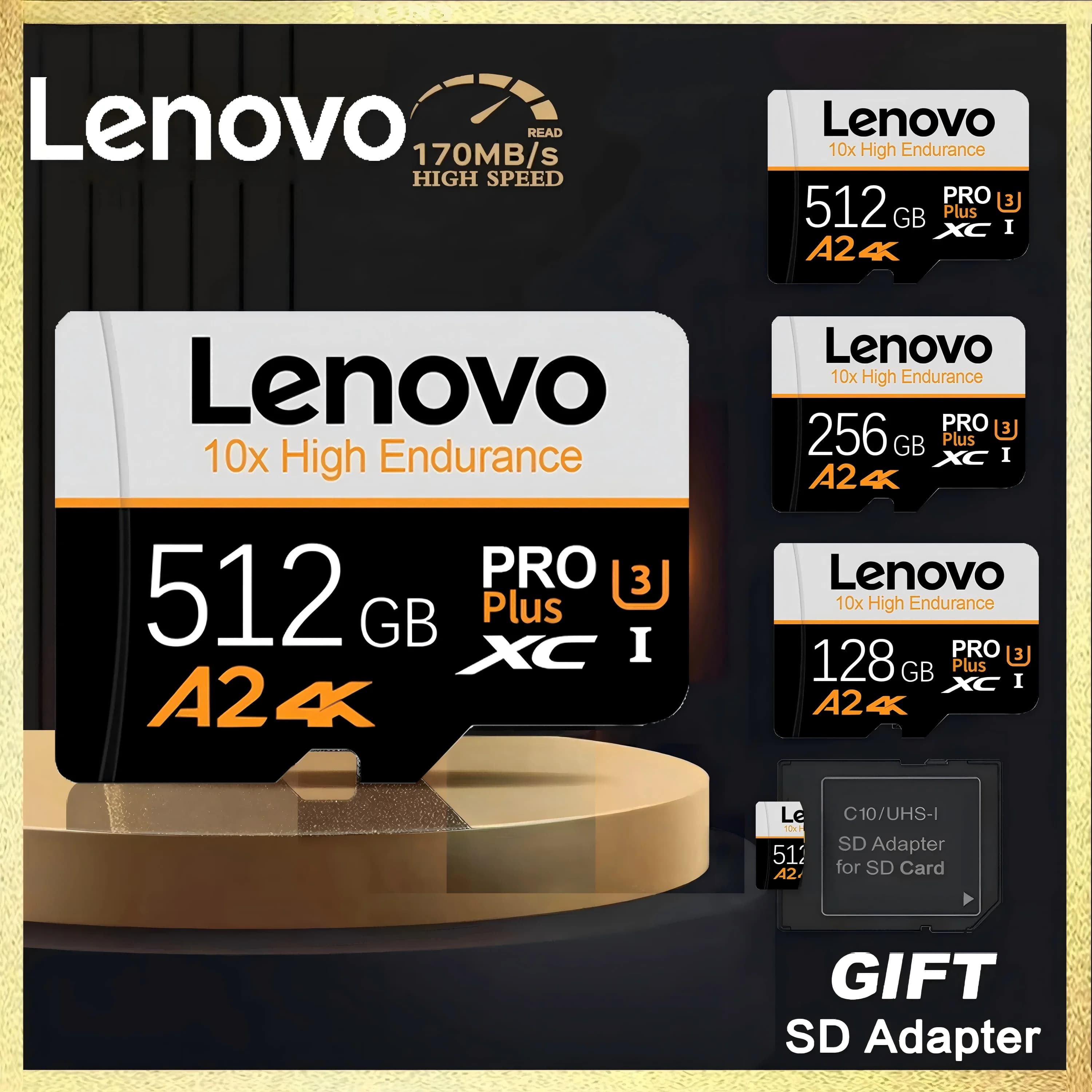Commercial Lenovo Micro TF SD TF Cards Memory Card SD Cards 512GB 128GB 64GB 32GB V30 for Dash Cam / Tablet / Phone / Phone