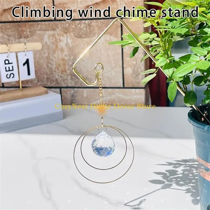 92MF Outdoor Elegant Wind Chime Stand Crafted From Crystal Metal Fit for Balcony Garden Enhancement Porch Window Decoration