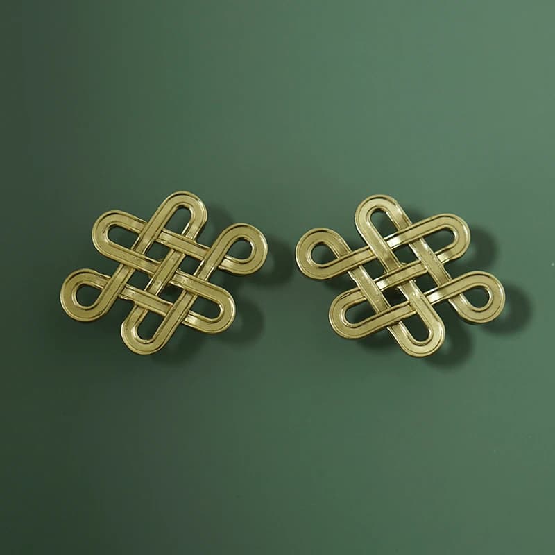Maniglie a Nodo Cinese in Ottone Massiccio per Cassetti, Porte di Armadi, Mobili e Scarpiera, Decorazione Dorata, Accessori Hardware