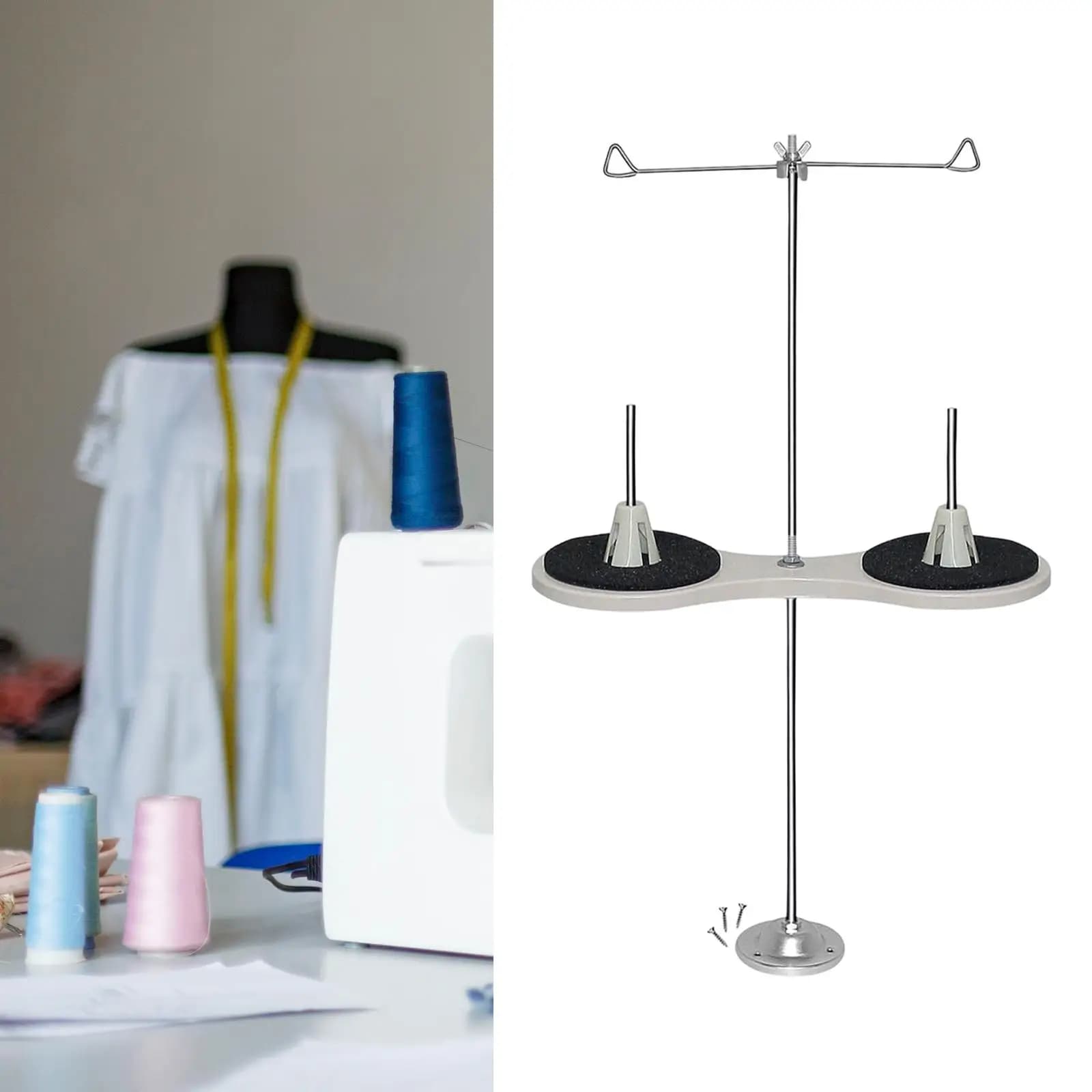 Easy Install Spool Thread Holder Durable Metal Stand Sewing Accessory for Embroidery Weaving Looms