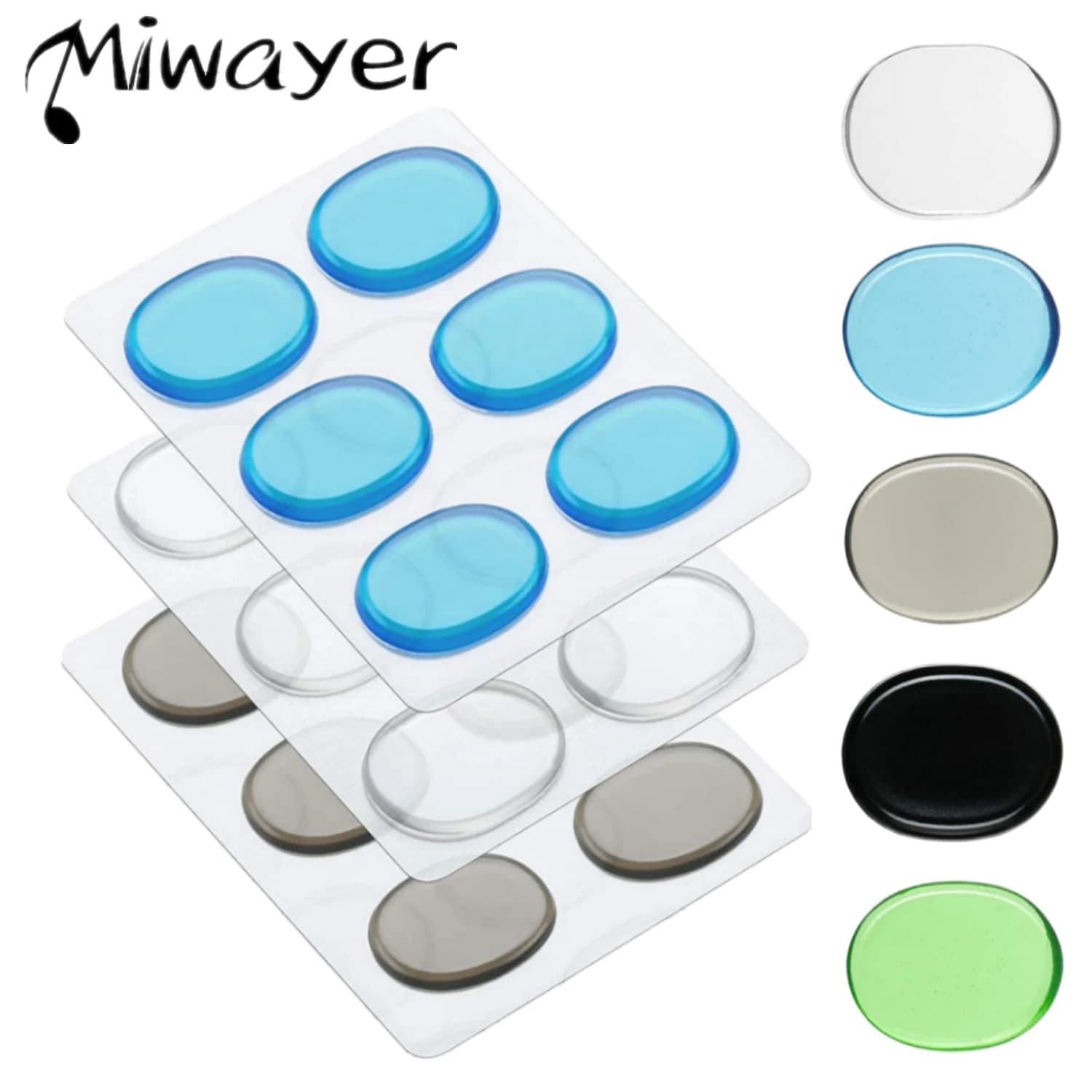 Miwayer 18 ammortizzatori per batteria in gel, cuscinetti in gel smorzamento marmitta per piatti batteria controllo tono (trasparente/blu/grigio/nero/verde)