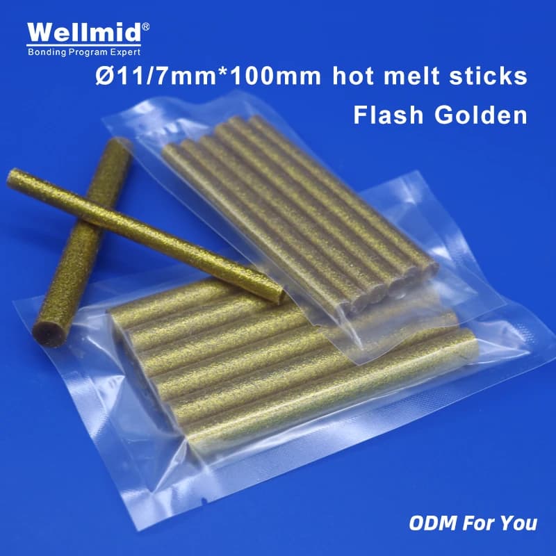 7mm 11mm × 100mm Flash Golden Eure Colla a caldo Stick per pistola a caldo Pistola adesiva Araldite Strumenti fai da te Riparazione Accessori in lega